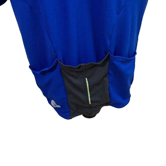 Sugoi Men's L Large Fitted Cycling Jersey Blue Full Zip Water Bottle Pocket Blue - Picture 7 of 8